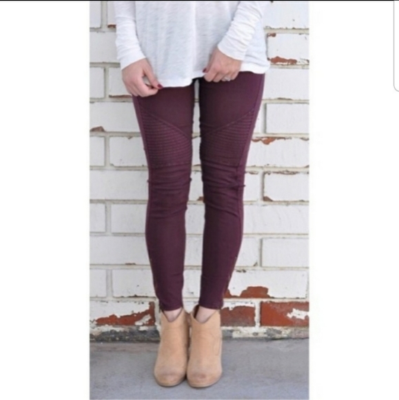 RELISTED Navy moto biker jean leggings - Picture 4 of 8